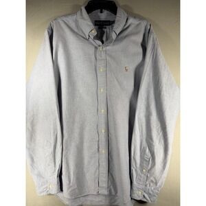 Ralph Lauren Mens XL Classic Fit Blue Oxford Button Down Shirt Long Sleeve Pony